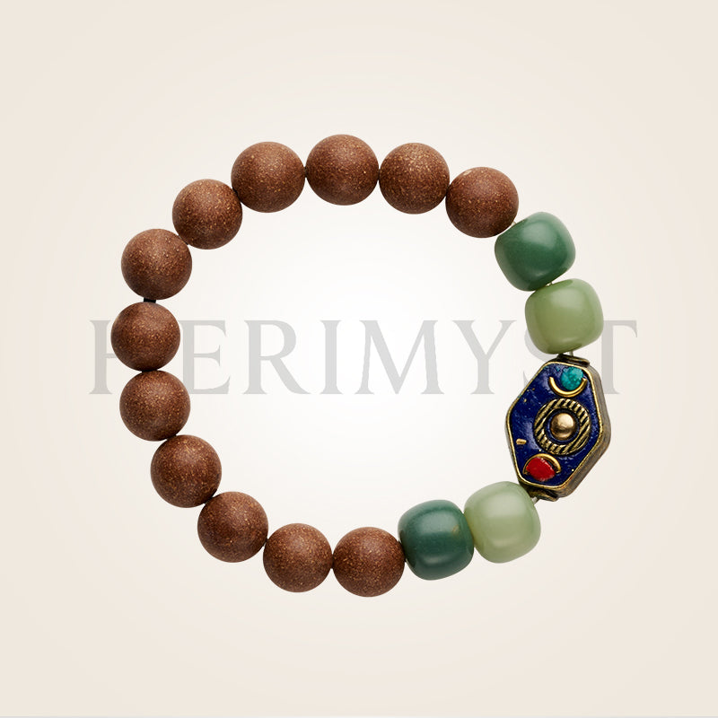 Herimyst Shùn Xǐng incense bead bracelet – Flow & Focus Collection yoga-ready incense jewelry with agarwood, borneol, and Bodhi root accents.
