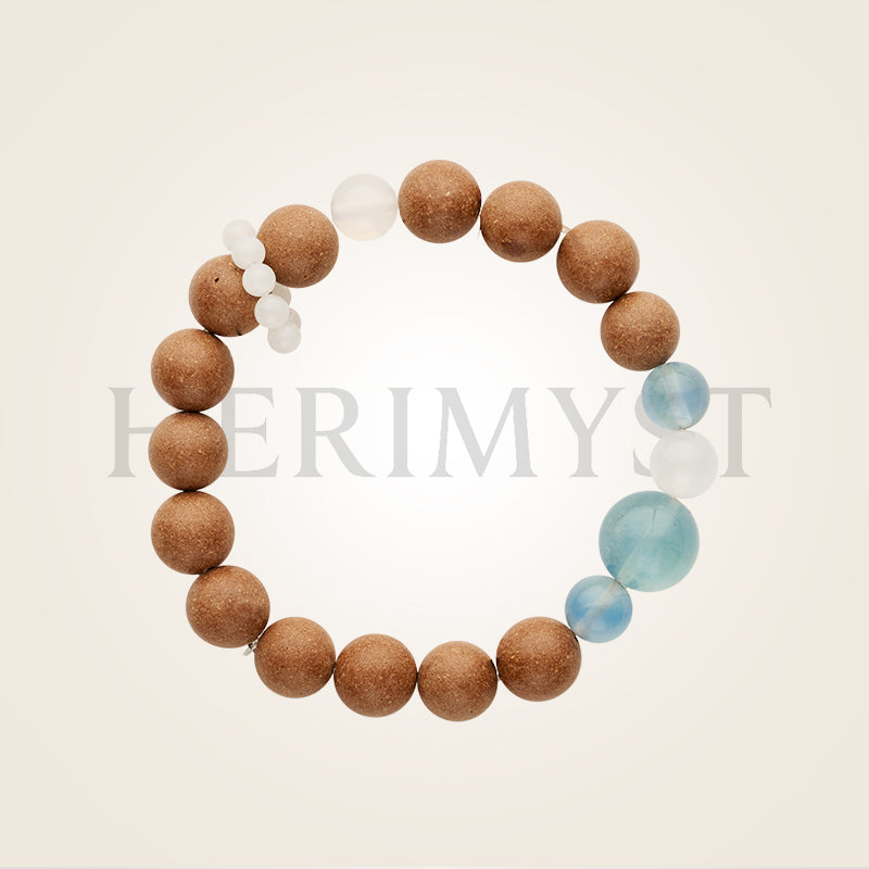 HERIMYST Xīn Yì (Inner Drift) Agarwood Blend incense bead bracelet – handcrafted natural jewelry made from Hainan agarwood and sandalwood."