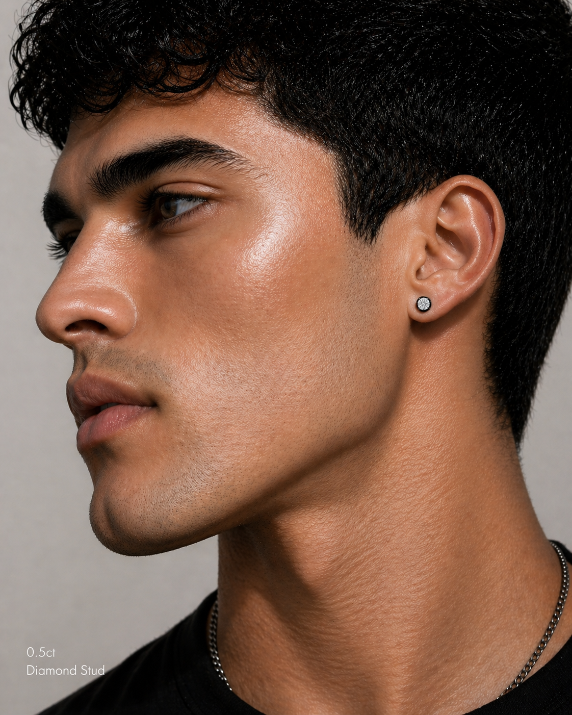 Black Gold Diamond Stud Earrings for Men | Lab Grown Diamond Studs | HERIMYST