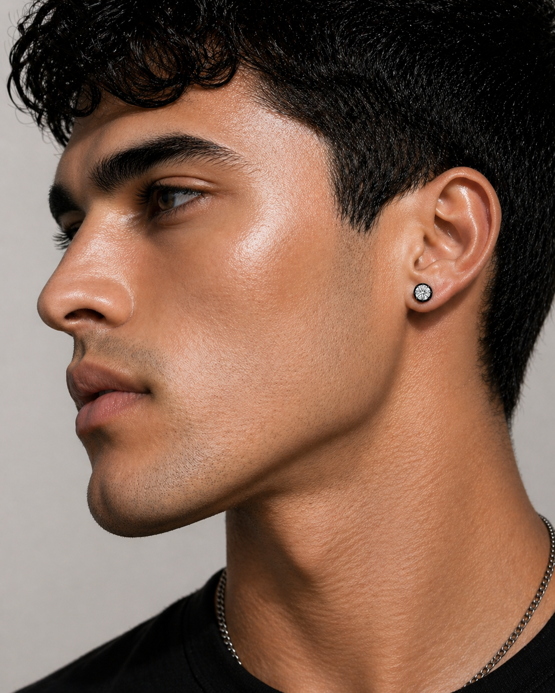 Black Gold Diamond Stud Earrings for Men | Lab Grown Diamond Studs | HERIMYST