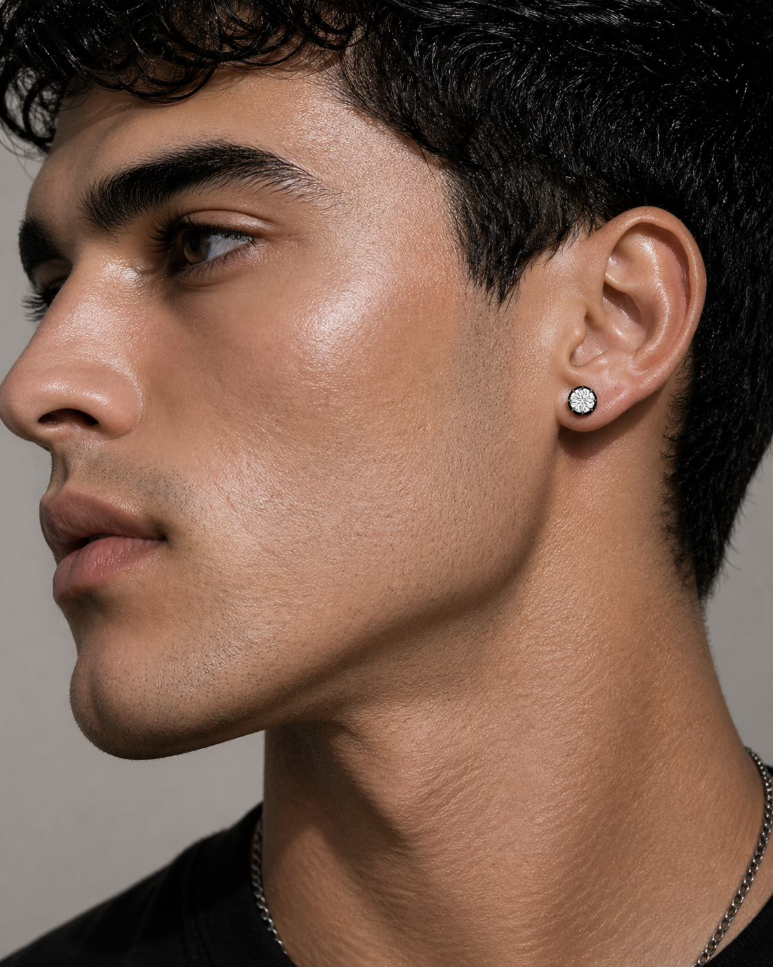 Black Gold Diamond Stud Earrings for Men | Lab Grown Diamond Studs | HERIMYST