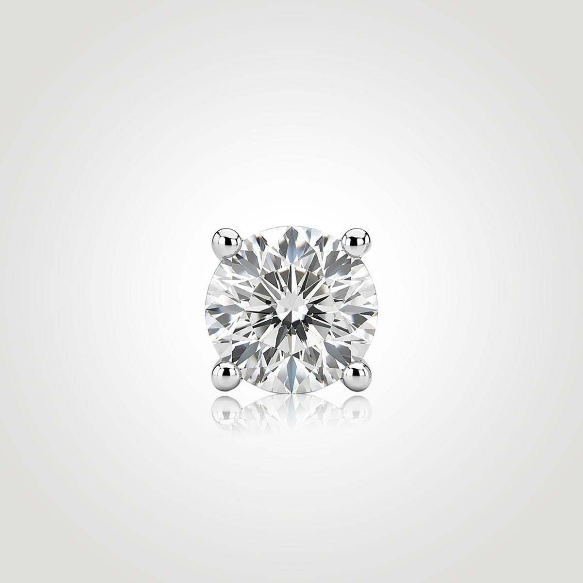 mens round diamond stud earring 1ct lab diamond white gold classic four prong high sparkle minimalist