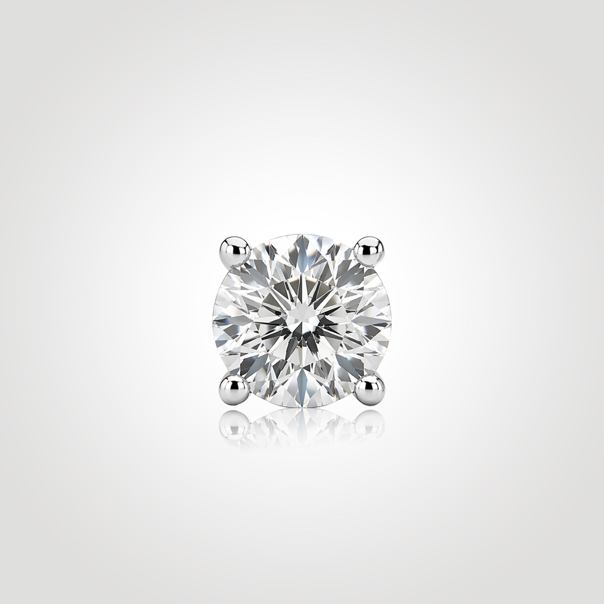 mens round diamond stud earring 1ct lab diamond white gold classic four prong high sparkle minimalist