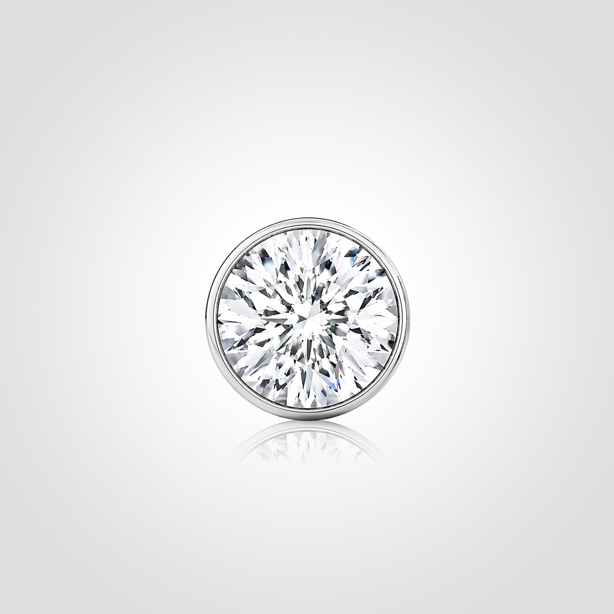 mens bezel diamond stud earring 1ct round lab diamond white gold clean balanced look modern everyday style