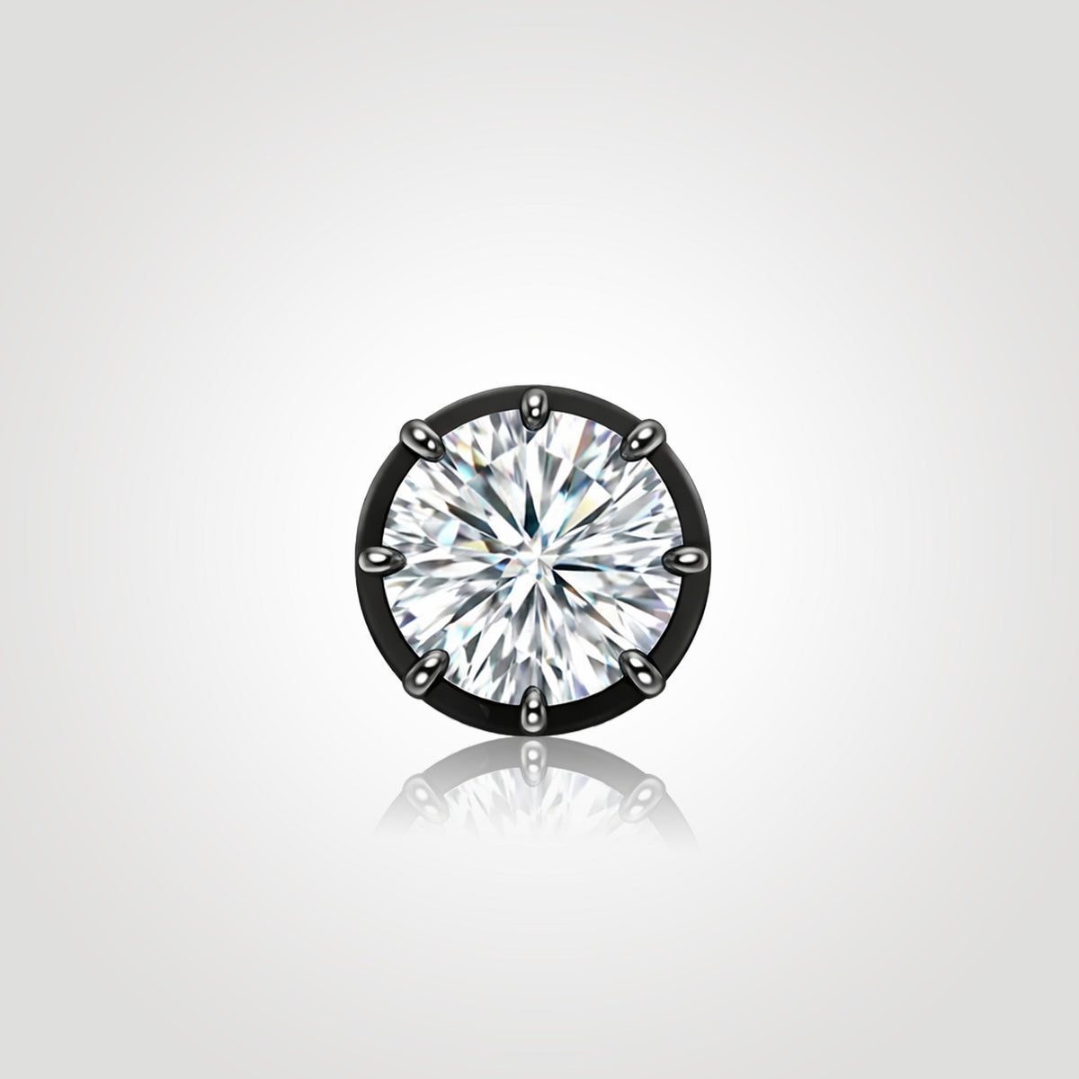 mens black gold diamond stud earring 1ct round lab diamond bold strong masculine look modern statement stud