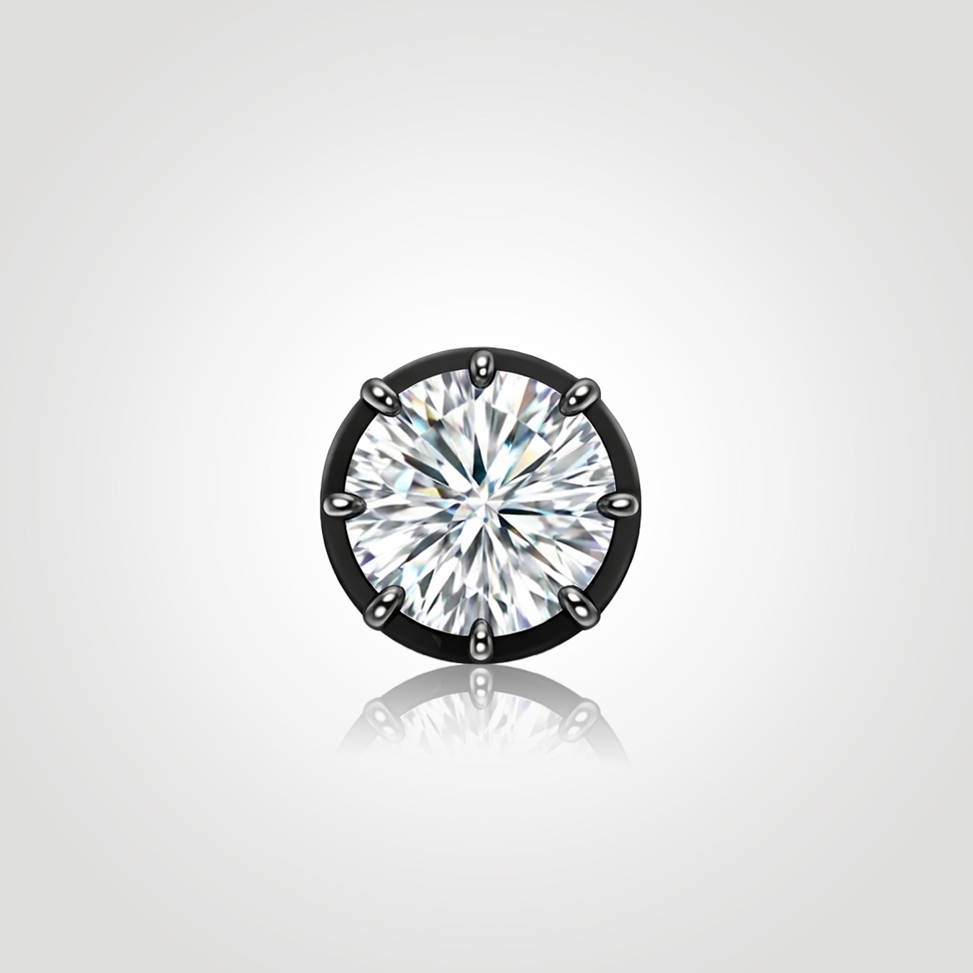 mens black gold diamond stud earring 1ct round lab diamond bold strong masculine look modern statement stud