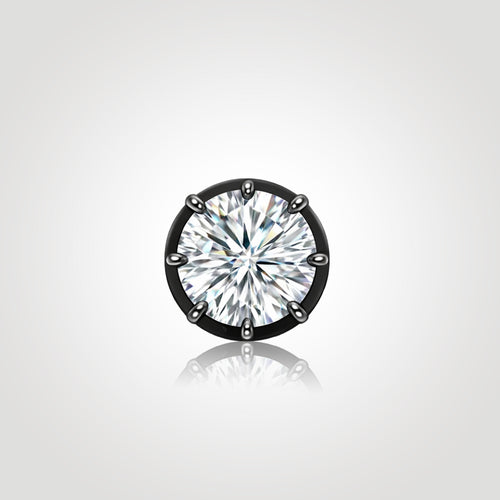 mens black gold diamond stud earring 1ct round lab diamond bold strong masculine look modern statement stud