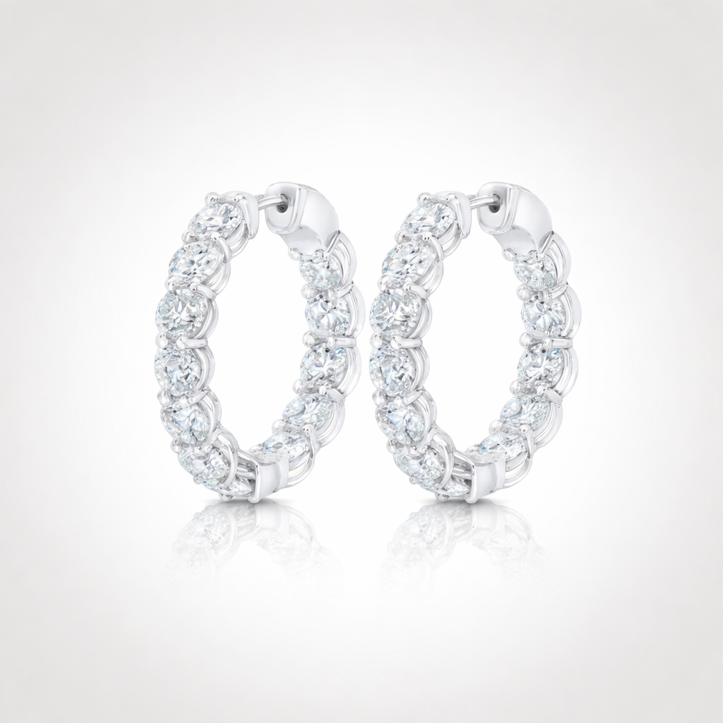 5ct lab-grown diamond hoop earrings in 14K gold, brilliant sparkle, everyday luxury hoops