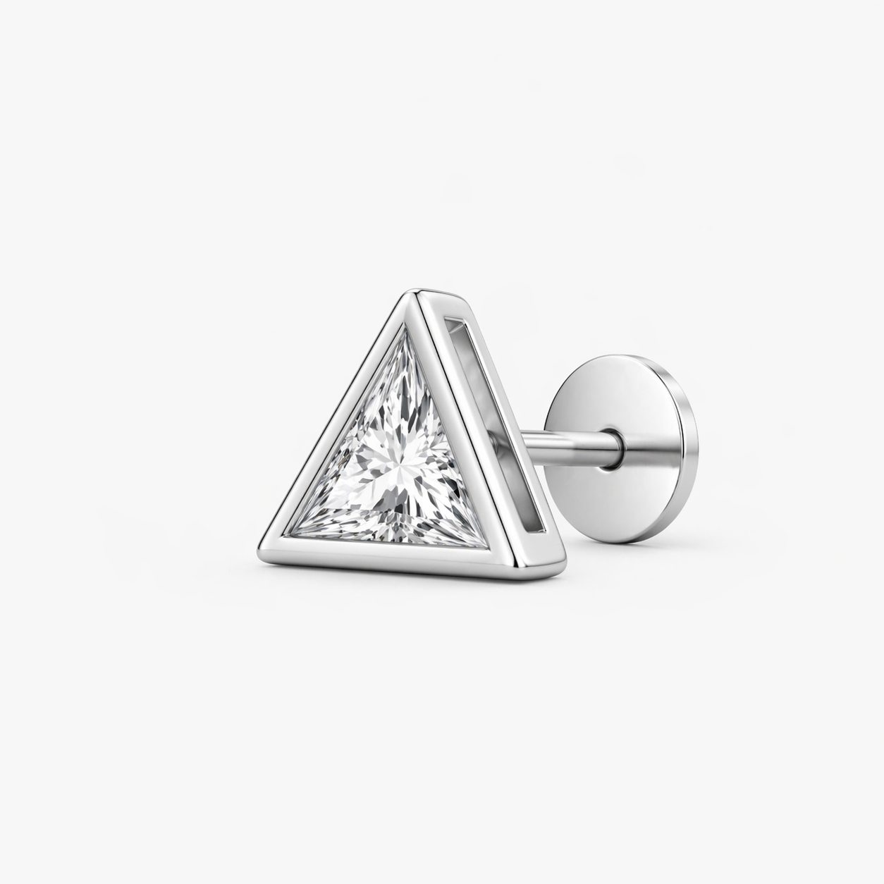 Triangle Diamond Stud Earring for Men | Black Gold Geometric Stud | Lab Grown Diamond