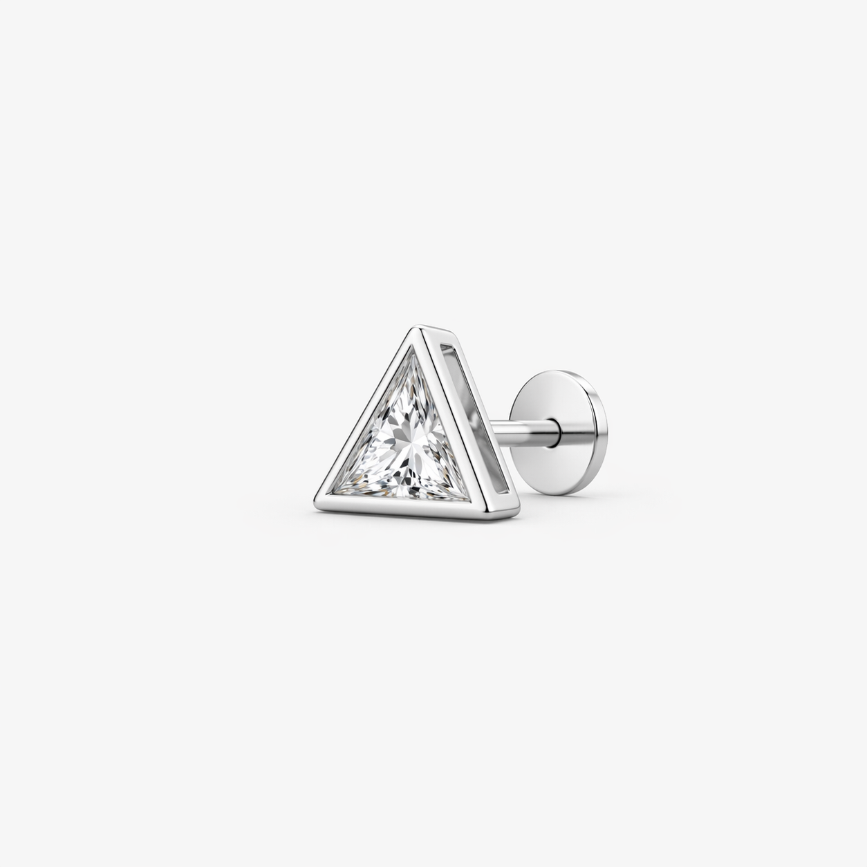 Triangle Diamond Stud Earring for Men | Black Gold Geometric Stud | Lab Grown Diamond