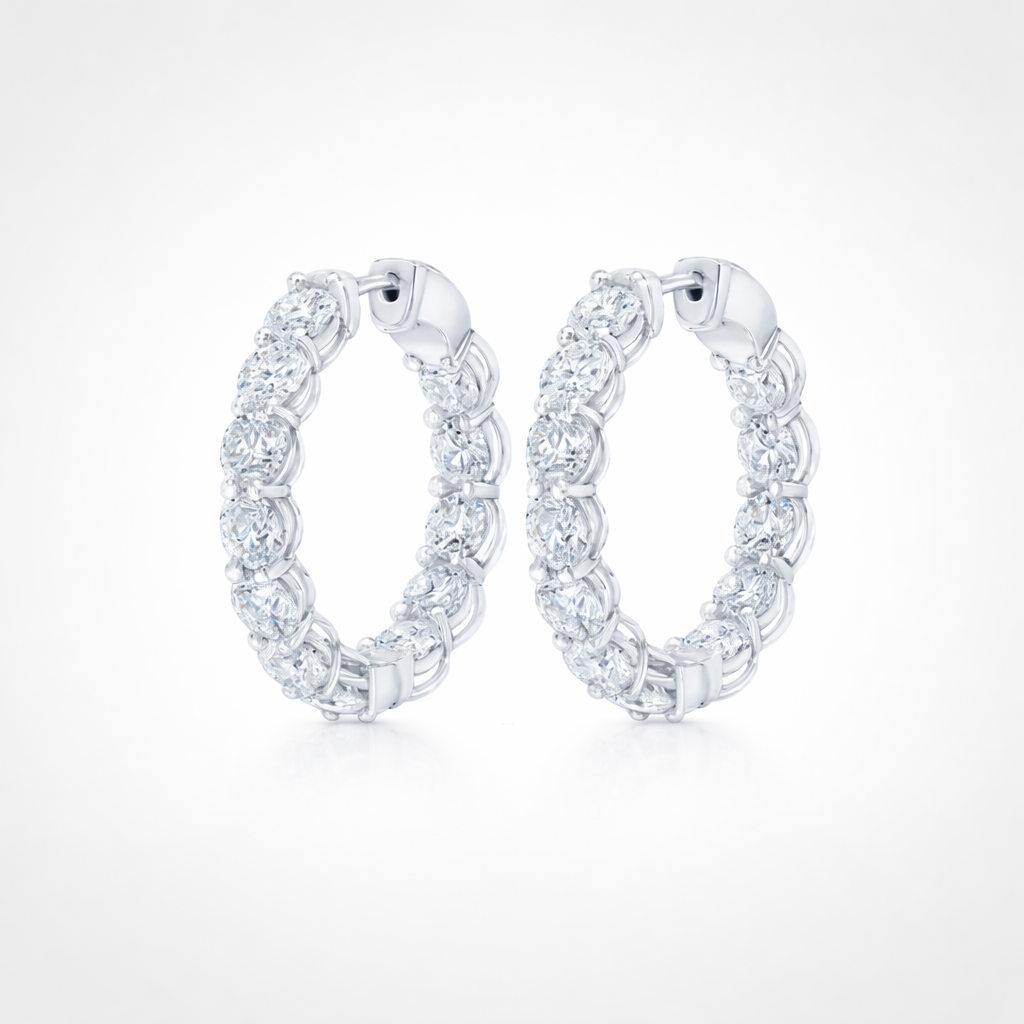 5ct lab-grown diamond hoop earrings in 14K gold, brilliant sparkle, everyday luxury hoops