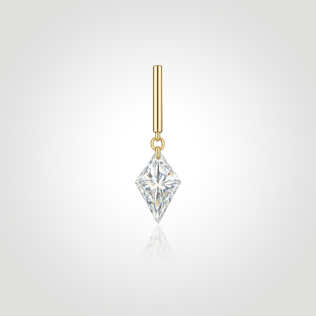 HERIMYST kite-cut floating diamond drop stud earring in 14K gold